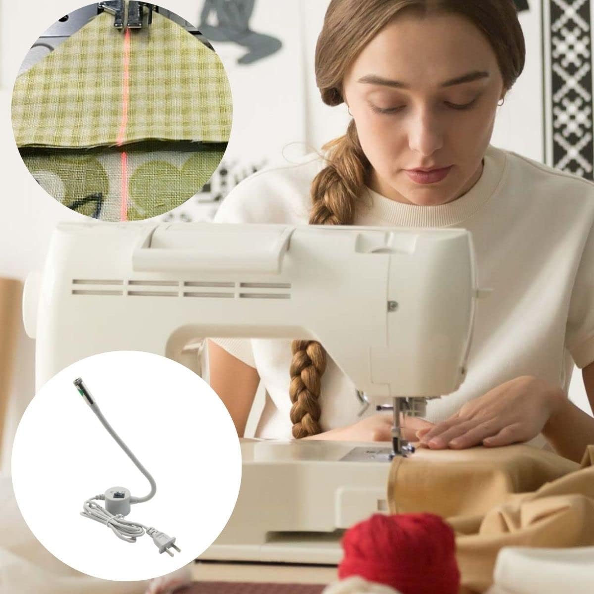 SewPro Laser Vision Guide，Sewing Machine Quilting Light , Dot , Straight Line , Crosshair , Innovative Sewing and Quilting Notion for Precise Stitching (Straight Line Sewing Laser), White - Image 4