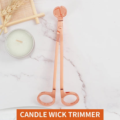 Candle Accessory Set 4 in 1, Wick Trimmer, Cutter, Snuffer Kit, Dipper for Scented Lover, Care Tools, Christmas Thanksgiving Gift, Ideal Gift(Rose Gold) - Image 3