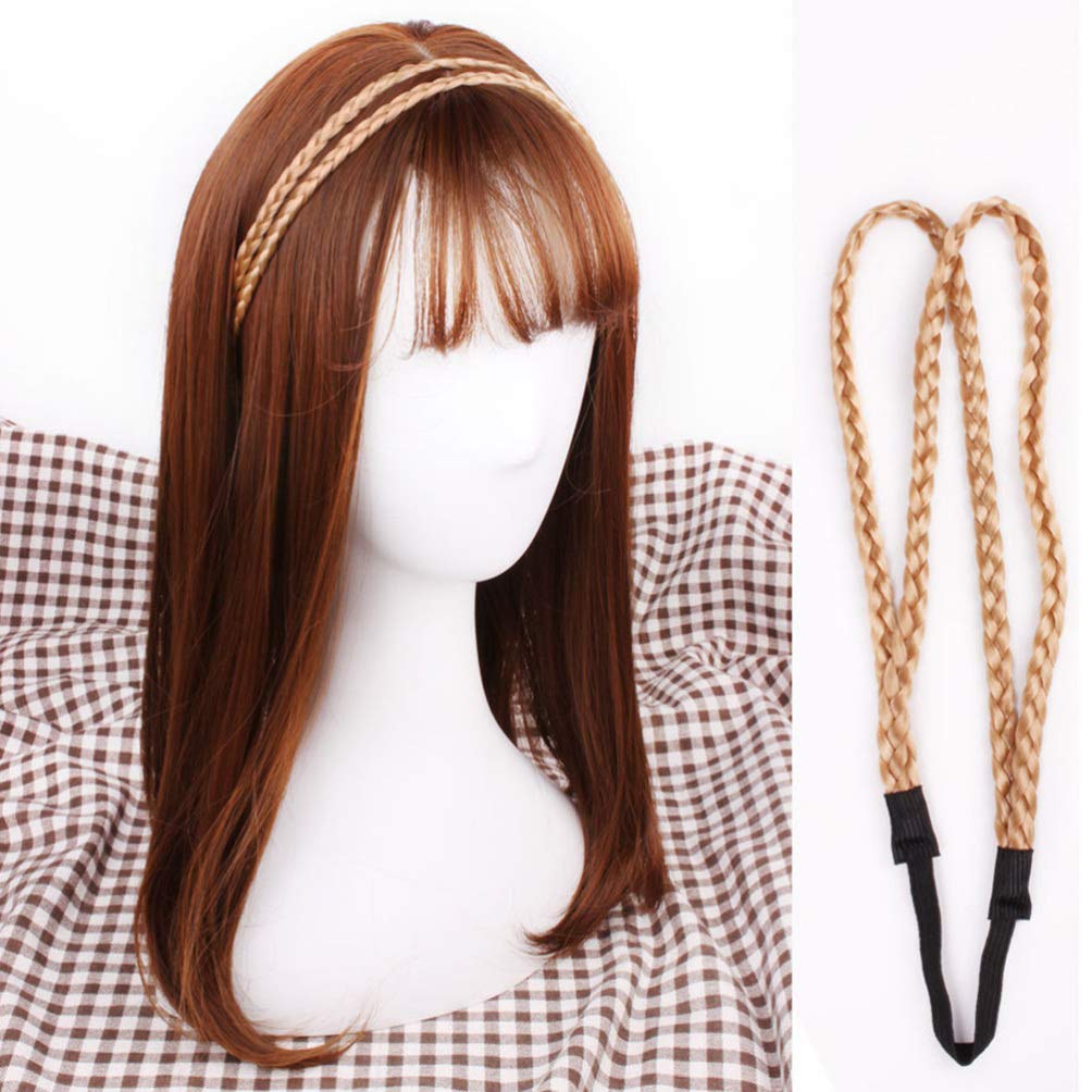 Braided Headband, 4 Pieces Elastic Braided Headbands No Slip Headbands Stretchy Headbands for Women Strand Headband Plaited Hair Band Hair Accessory for Girl (Random Color) - Image 3