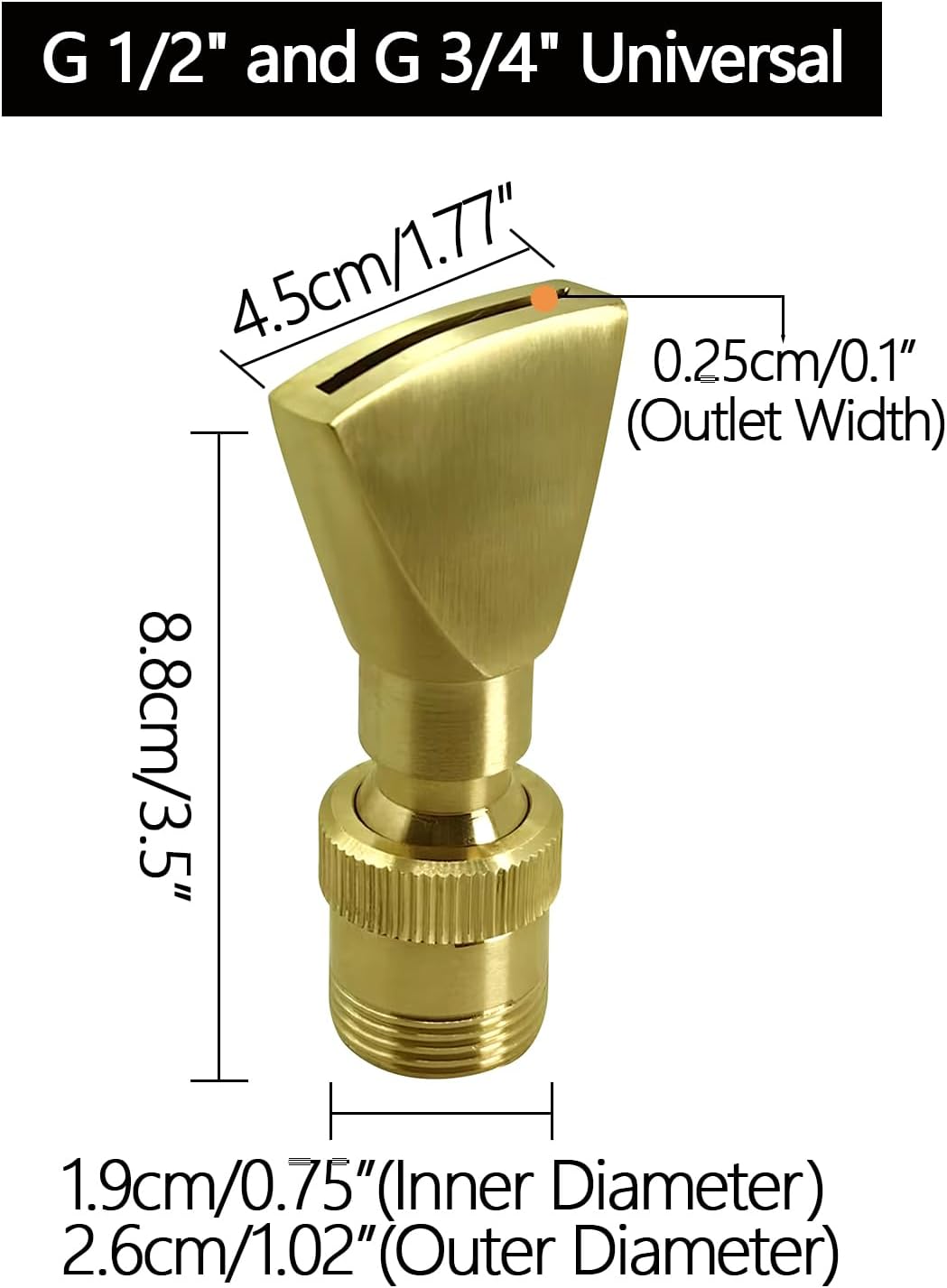 Fountain Nozzle Heads, Fan-shaped or Flat Fountain Nozzle Heads for Garden or Park Pond & Fountain Pool F-P1-S2 (3/4 Inch - DN20) - Image 2