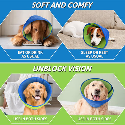 Soft Dog Cone for Dogs After Surgery, Breathable Dog Cones for Large Medium Small Dogs and Cats Anti-Lick Protective Wound,Adjustable Dog Recovery Cone Collar, Elizabethan Collar for Pet (M) - Image 4