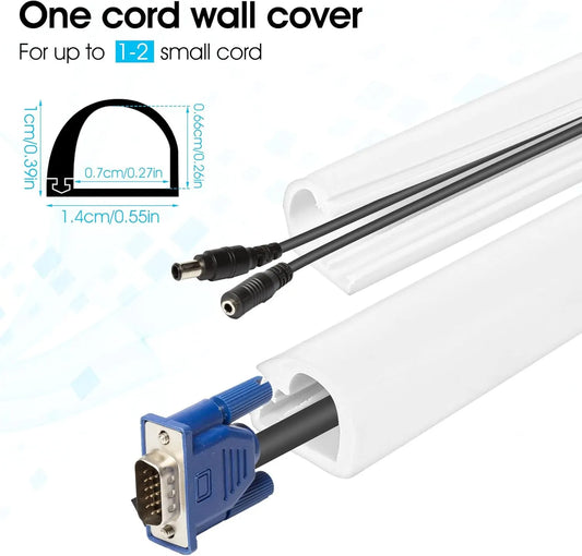 Wall Cord Hider 39 Inch, Self-Adhesive Cord Cover for Wall, Wire Hider, Cable Raceway Cover Kit for TV, Home and Office - Image 2