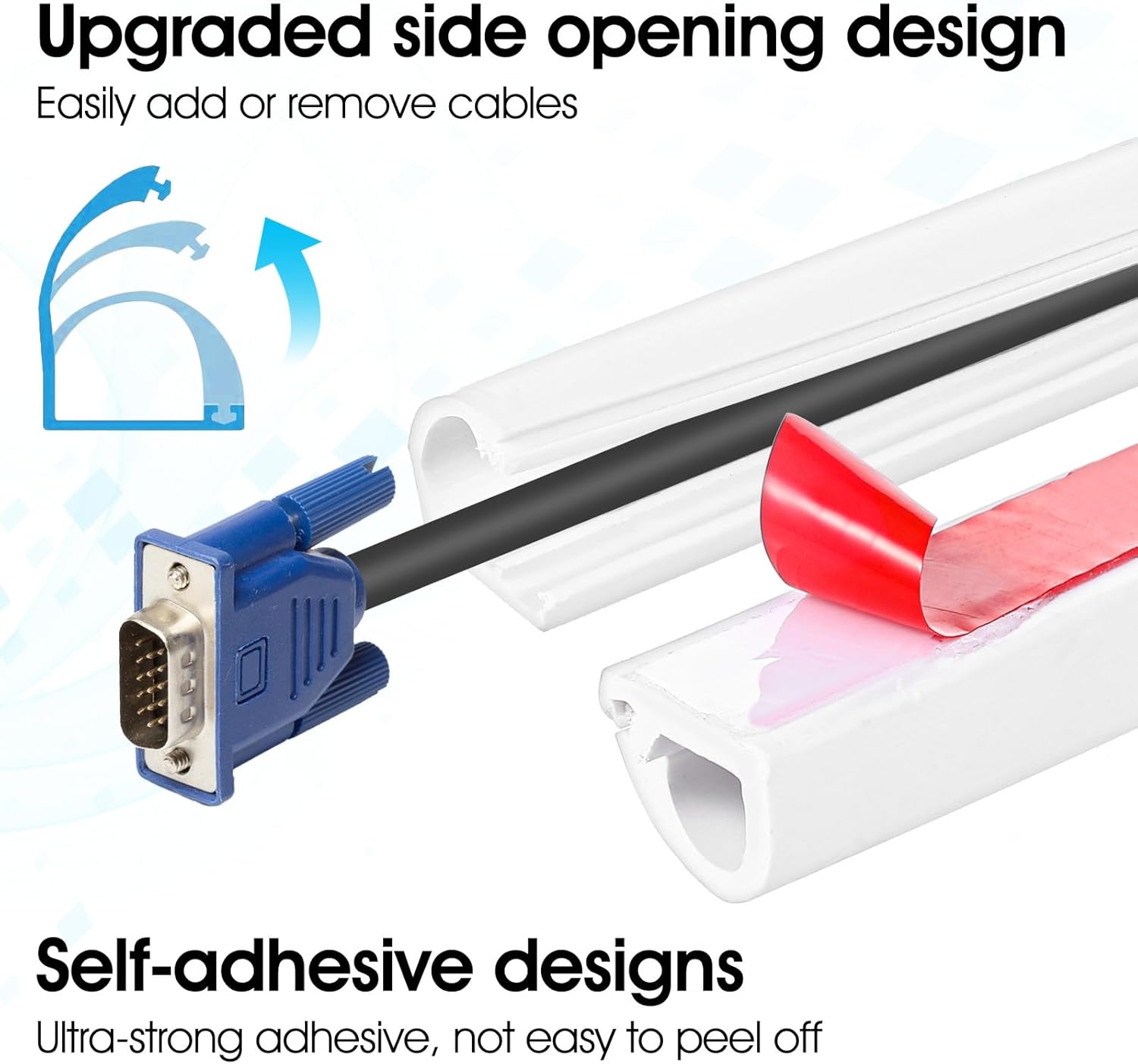 Wall Cord Hider 39 Inch, Self-Adhesive Cord Cover for Wall, Wire Hider, Cable Raceway Cover Kit for TV, Home and Office - Image 3