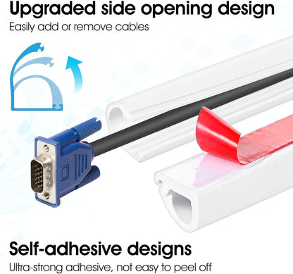 Wall Cord Hider 39 Inch, Self-Adhesive Cord Cover for Wall, Wire Hider, Cable Raceway Cover Kit for TV, Home and Office - Image 3