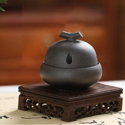 Matte Glaze Garlic Keeper for Counter Countertop Storage Ceramic Jars Garlic Holder Give it to a Friend Who Owns a Restaurant Garlic Container, Black, djdrtjtydkjtyk45154854 - Image 2