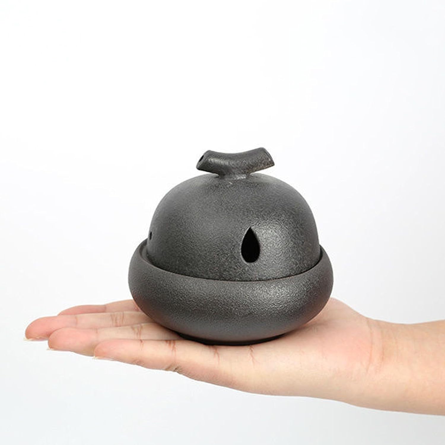Matte Glaze Garlic Keeper for Counter Countertop Storage Ceramic Jars Garlic Holder Give it to a Friend Who Owns a Restaurant Garlic Container, Black, djdrtjtydkjtyk45154854 - Image 3