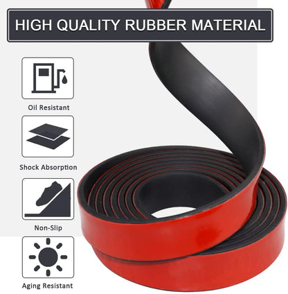 Adhesive Rubber Strips with Adhesive Backing Self Stick Neoprene Solid Rubber Sheets Rolls Strips for Gaskets Pads Seals Crafts Protection (1" Wide x 1/8" Thick x 10' Long) - Image 2