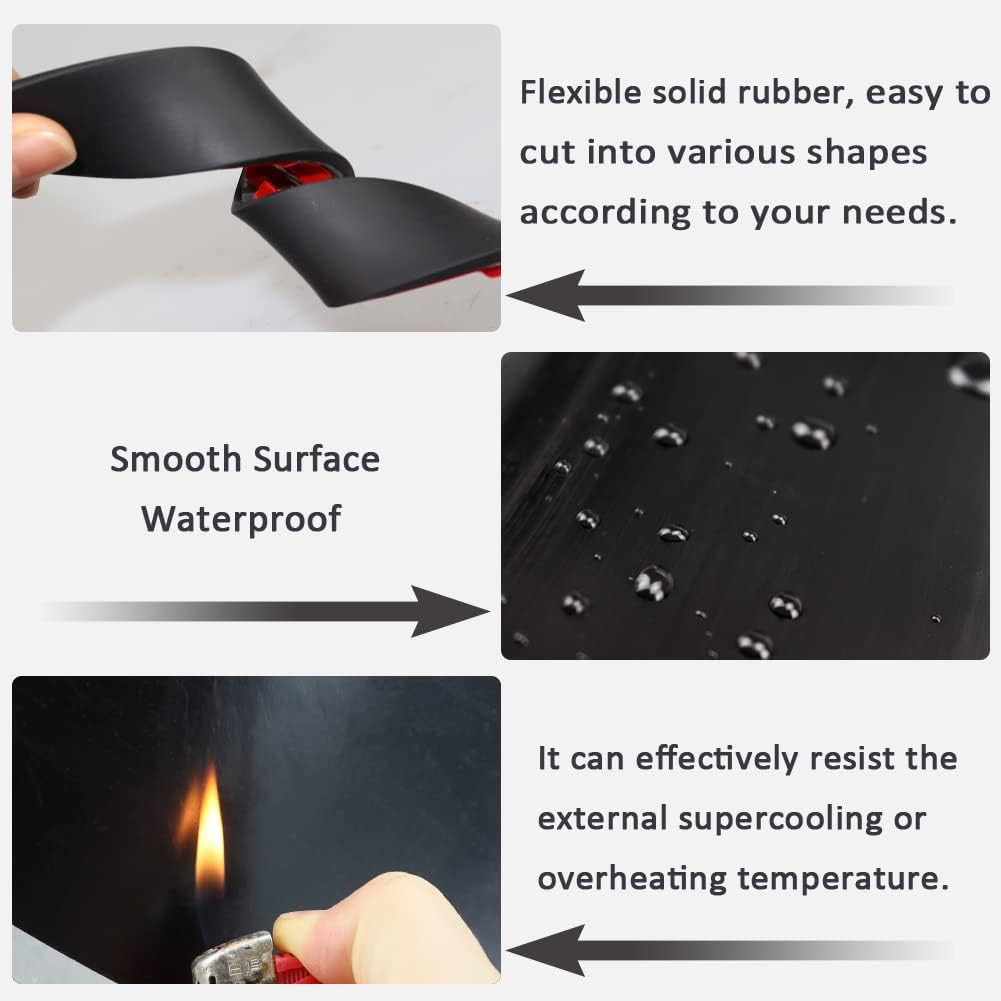 Adhesive Rubber Strips with Adhesive Backing Self Stick Neoprene Solid Rubber Sheets Rolls Strips for Gaskets Pads Seals Crafts Protection (1" Wide x 1/8" Thick x 10' Long) - Image 3