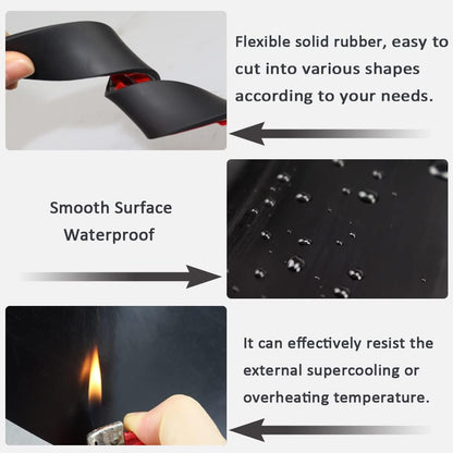 Adhesive Rubber Strips with Adhesive Backing Self Stick Neoprene Solid Rubber Sheets Rolls Strips for Gaskets Pads Seals Crafts Protection (1" Wide x 1/8" Thick x 10' Long) - Image 3
