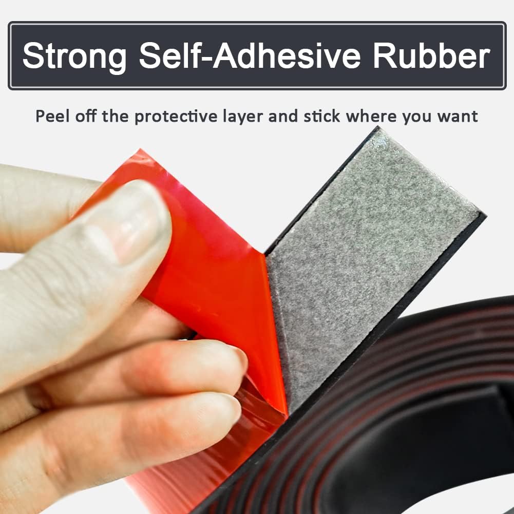 Adhesive Rubber Strips with Adhesive Backing Self Stick Neoprene Solid Rubber Sheets Rolls Strips for Gaskets Pads Seals Crafts Protection (1" Wide x 1/8" Thick x 10' Long) - Image 4