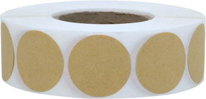 1000PCS Kraft Circle Stickers, 1 Inch Round Blank Garage Sale Price Stickers, Kraft Coding Tag Labels, Brown Natural Envelope Seals for Home, Classroom, Jam, Canning Jar Labels - Image 2