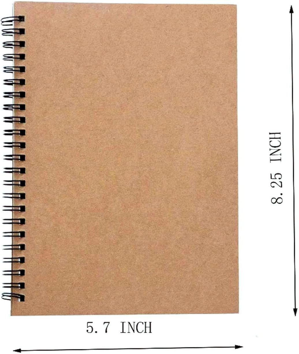 2 Pcs blank Spiral Notebooks, blank page notebook Wirebound Notepads 100 Pages (50 Sheets), 8.25" x 5.7" - Image 2