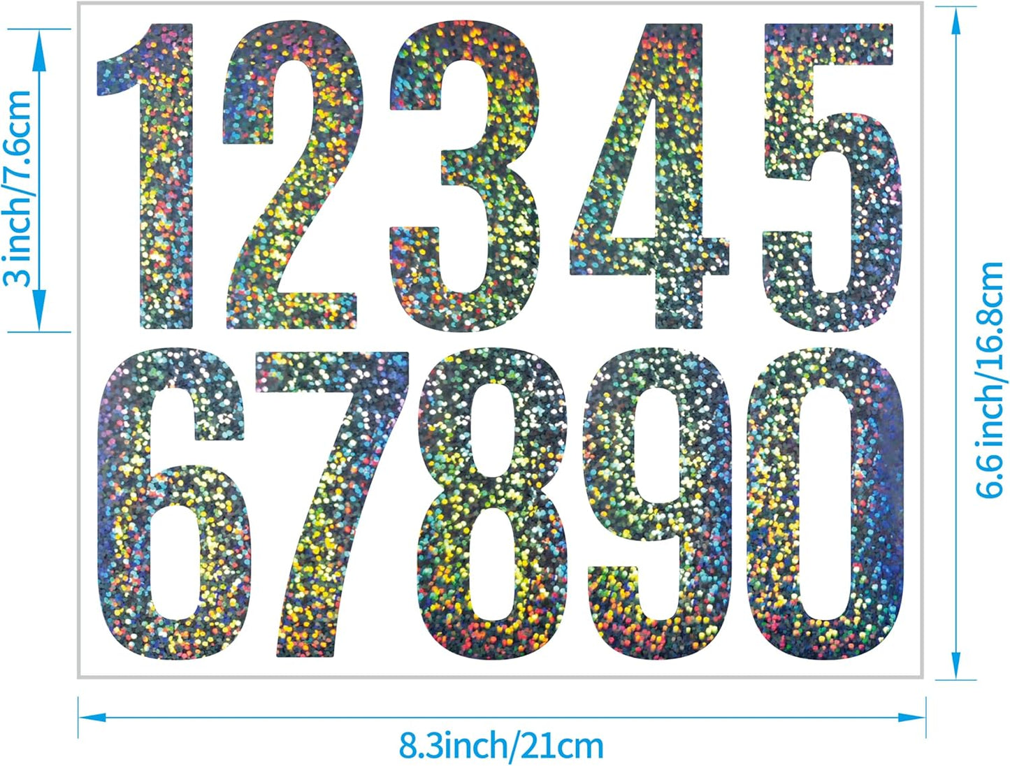 Reflective Mailbox Numbers Stickers,60 PCS Self Adhesive Vinyl Waterproof Number Stickers,6 Sheets Large 3 Inch 0-9 House Numbers,for Mailbox,Signs, Door, Cars,Garbage Bins,Address Numbers(Reflective) - Image 2
