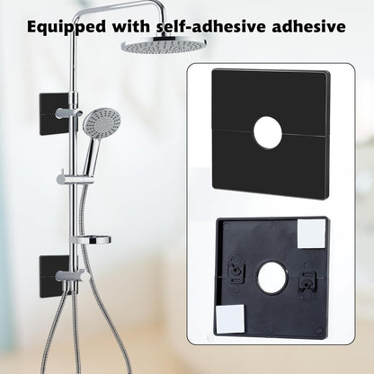 2 Pcs Plumbing Cover Plates, Square Shower Arm Flange Escutcheon Plate Wall Split Pipe Flange Cover Plate for Fixed Shower Head Faucet Standard 1/2 Inch Pipes (Black) - Image 3