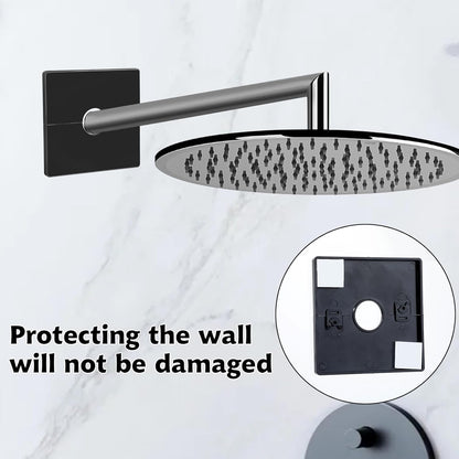 2 Pcs Plumbing Cover Plates, Square Shower Arm Flange Escutcheon Plate Wall Split Pipe Flange Cover Plate for Fixed Shower Head Faucet Standard 1/2 Inch Pipes (Black) - Image 4