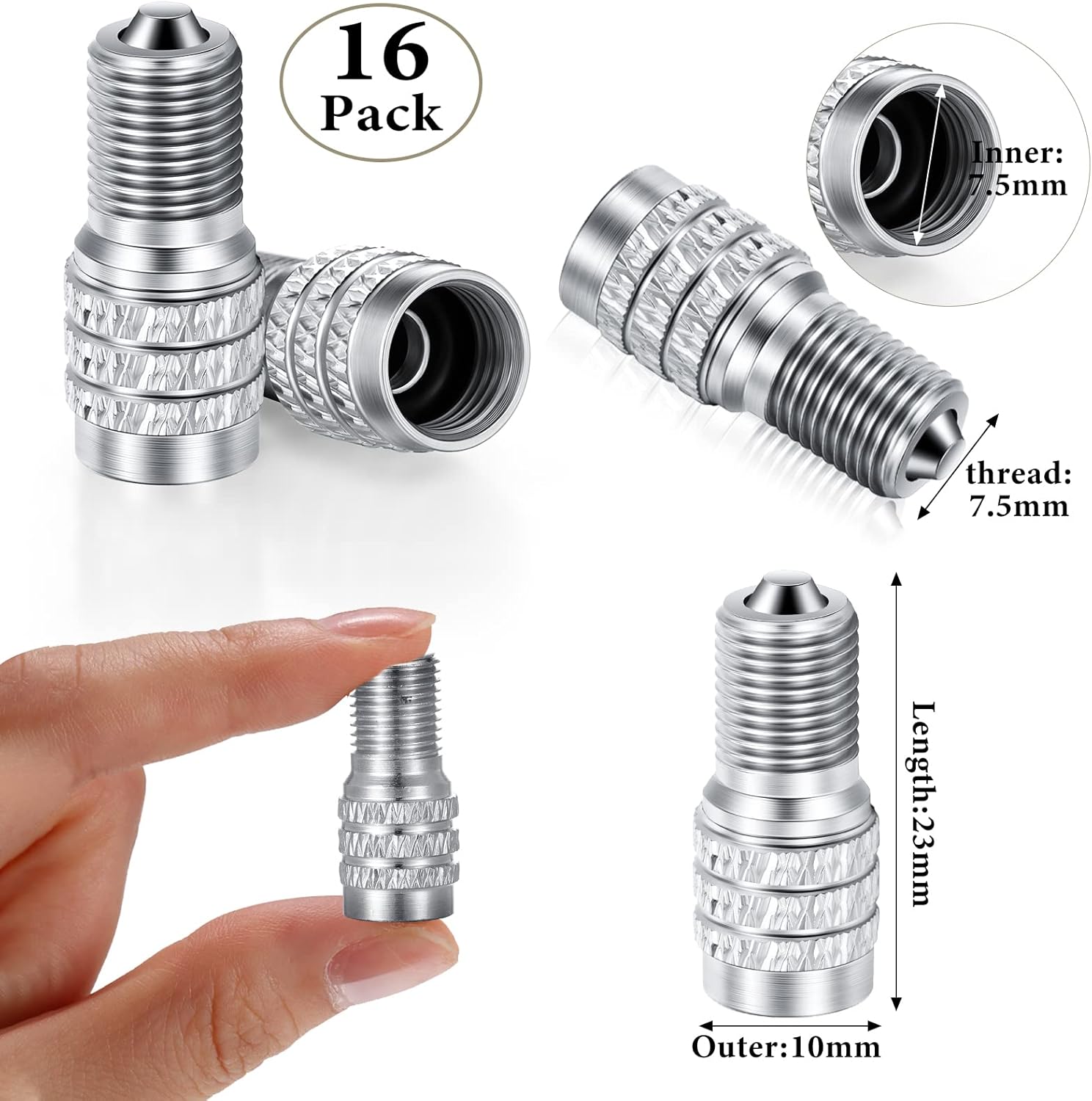 16 Pack Double Valve Stem Cap Inflate Tire Valve Caps Flow Through Tires Cap for High Pressure Truck Car RV Semi Bus Tires - Image 2