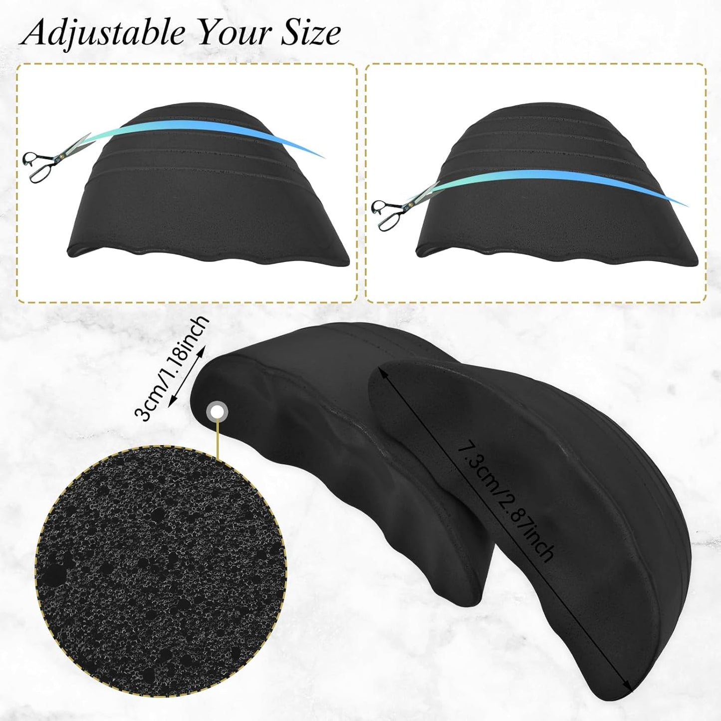 Shoe Filler Insert, Shoe Filler for Shoes Too Big, Toe Cushion Fillers Make Shoes Fit, Shoe Filler for Loose Shoe, Prevent Heel Sliping, One Size Fits Shoe Inserts for Women and Men (Blcak, 3 Pairs) - Image 2