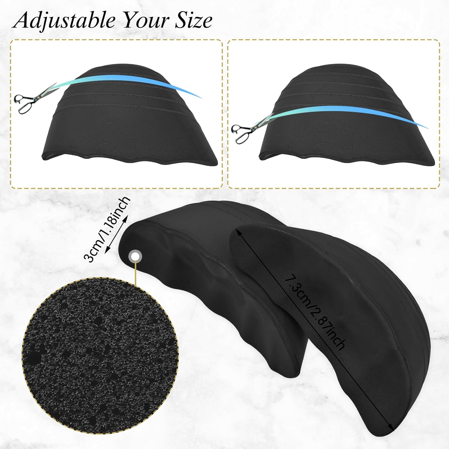 Shoe Filler Insert, Shoe Filler for Shoes Too Big, Toe Cushion Fillers Make Shoes Fit, Shoe Filler for Loose Shoe, Prevent Heel Sliping, One Size Fits Shoe Inserts for Women and Men (Blcak, 3 Pairs) - Image 2