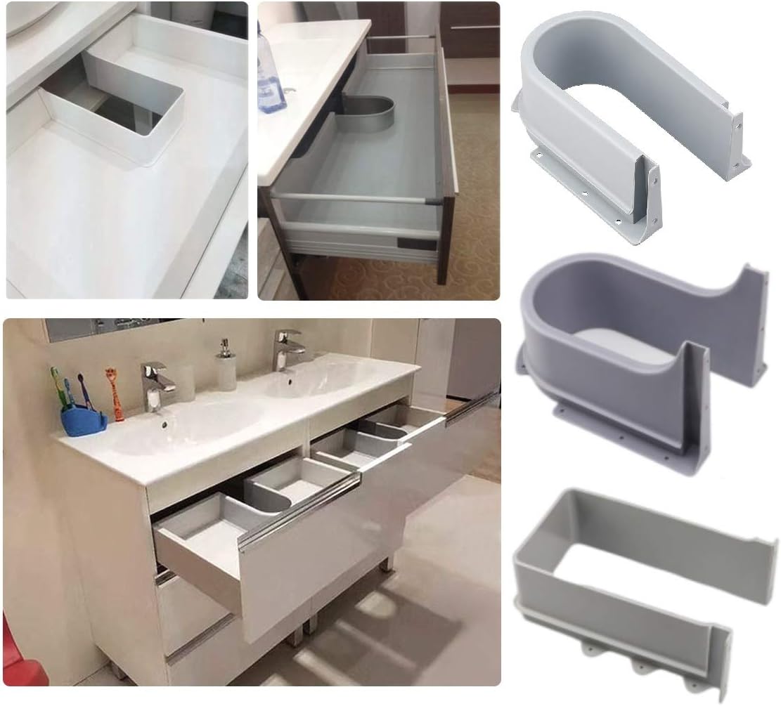 Plastic U Shape Under Sink Basin Drain Pipe Bath Cabinet Drawer Pull Out Bottom Cutout Cover Recessed U Drainage Grommet (No.3) - Image 3
