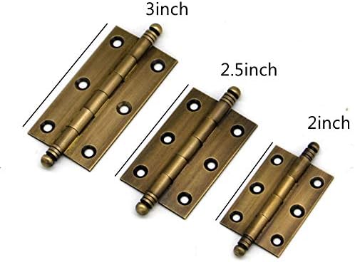 4Pack Decorative Antique Brass Kitchen Cabinet Hinges Bronze Furniture Cupboard Door Butt Hinges 3inch (4,3") - Image 2