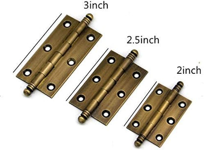 4Pack Decorative Antique Brass Kitchen Cabinet Hinges Bronze Furniture Cupboard Door Butt Hinges 3inch (4,3") - Image 2