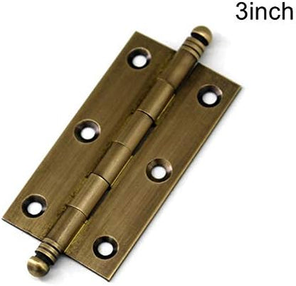 4Pack Decorative Antique Brass Kitchen Cabinet Hinges Bronze Furniture Cupboard Door Butt Hinges 3inch (4,3") - Image 3