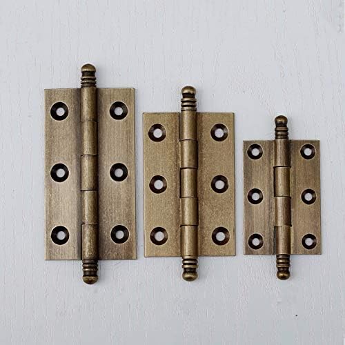 4Pack Decorative Antique Brass Kitchen Cabinet Hinges Bronze Furniture Cupboard Door Butt Hinges 3inch (4,3") - Image 4