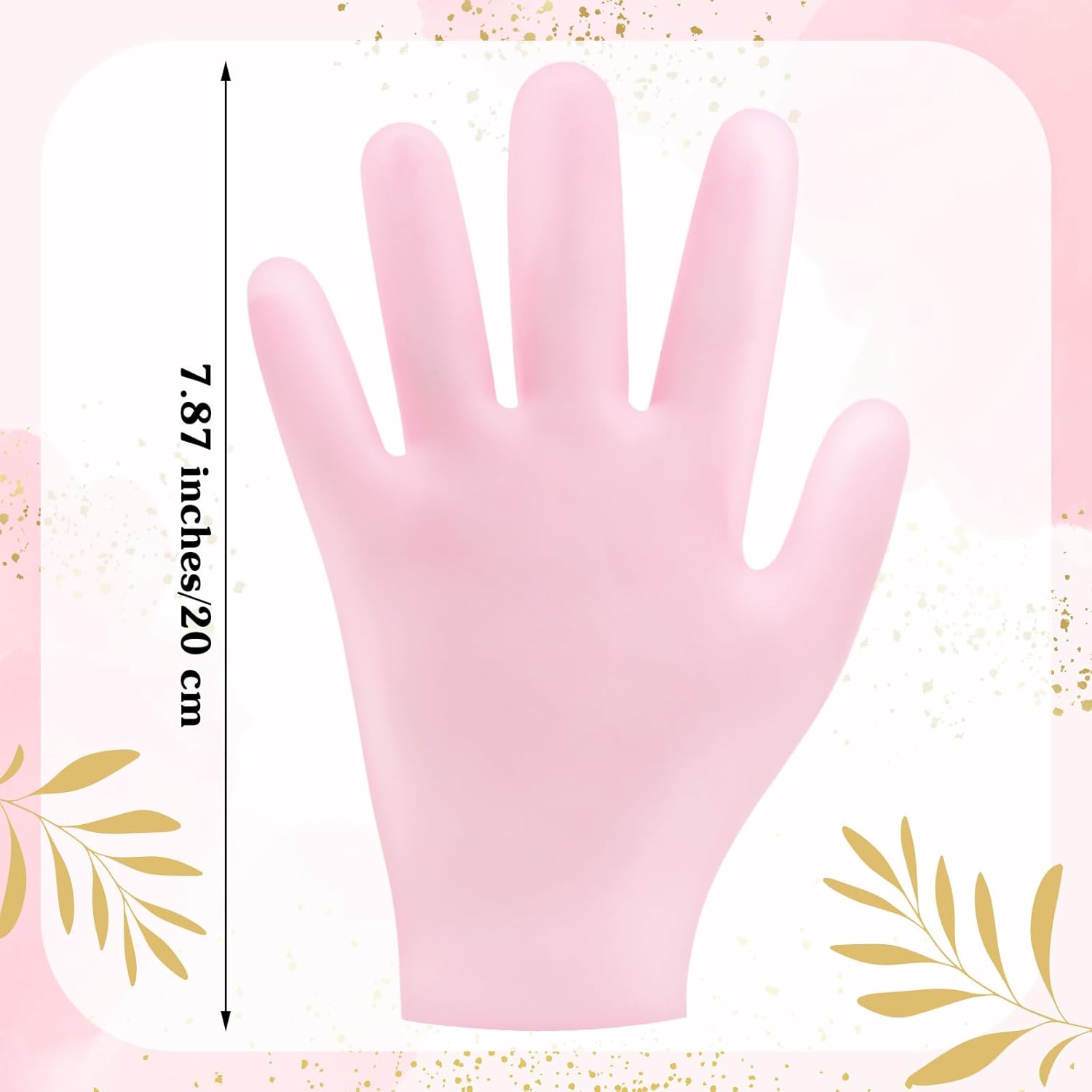 2 Pairs Silicone Gloves for Dry Cracked, Silicone Moisturizing Gloves for Women, Hand Care Silicone Gloves, Spa Gel Gloves Hand Care After Pedicure Silicone Gloves - Pink & White - Image 2