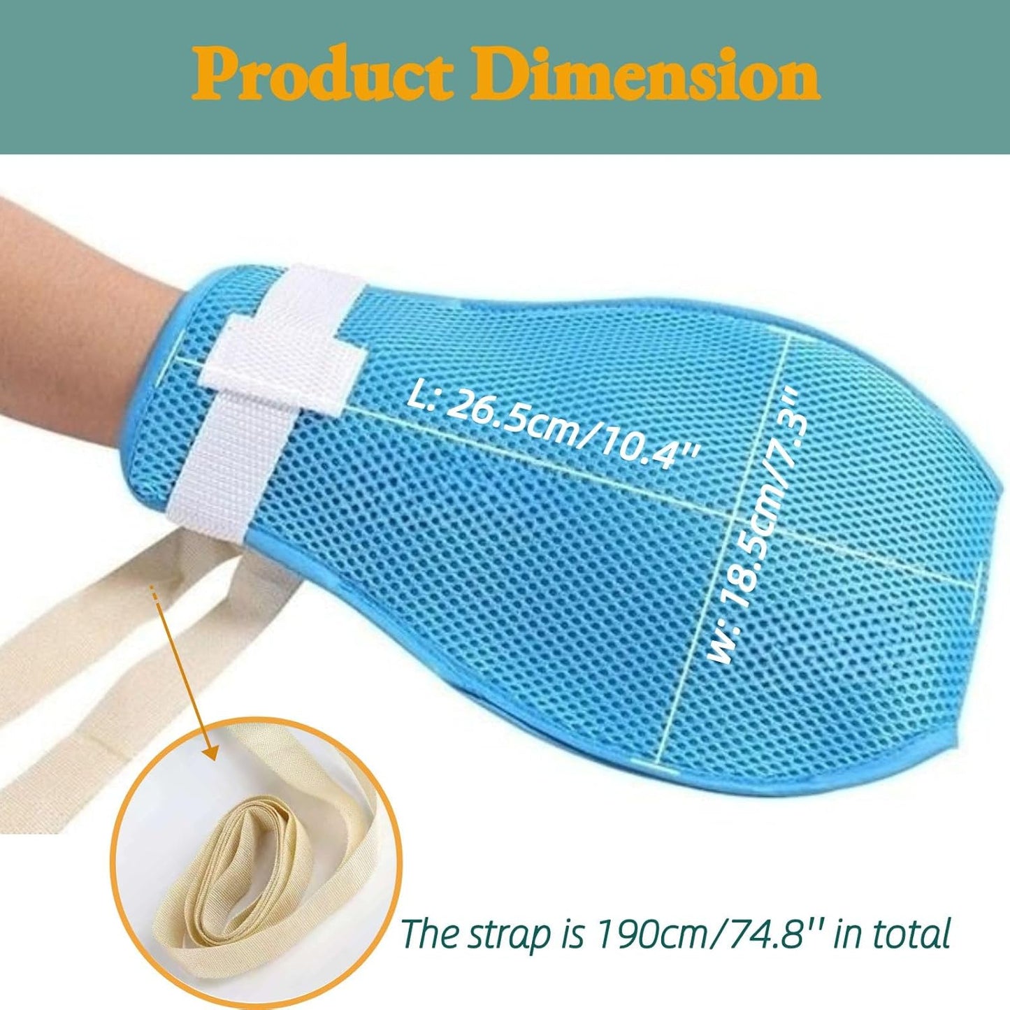 Dementia Restraint Gloves -2 Pcs, Adult No Scratch Mitts for Elderly Hand Safety Protective - Image 4