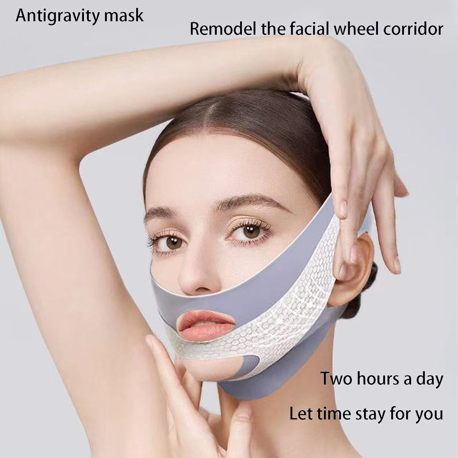 V Line Lifting Mask Chin Strap For Sleeping Reusable，Face Lift Tape Face Slimmer For Women，Jaw Trainer（Pink. Black. Blue）Variety Of Options.(Pink,2PCS) - Image 4