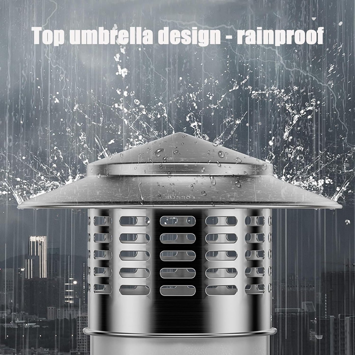 8 Inch Round Chimney Cap, 8 Inch Chimney Cap with Screen, Stove Pipe Topper, 304 Stainless Steel(Full Width: 8in, Interior Width: 7.87in) - Image 2