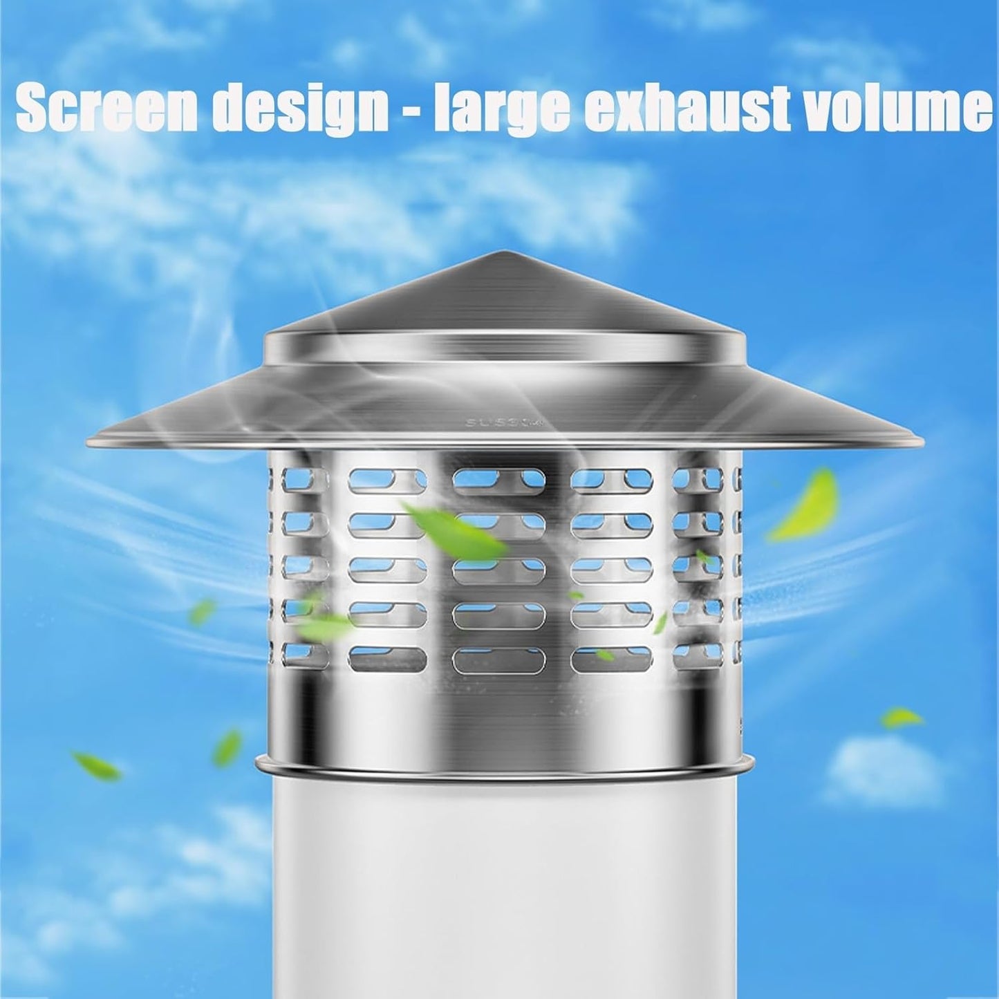 8 Inch Round Chimney Cap, 8 Inch Chimney Cap with Screen, Stove Pipe Topper, 304 Stainless Steel(Full Width: 8in, Interior Width: 7.87in) - Image 3