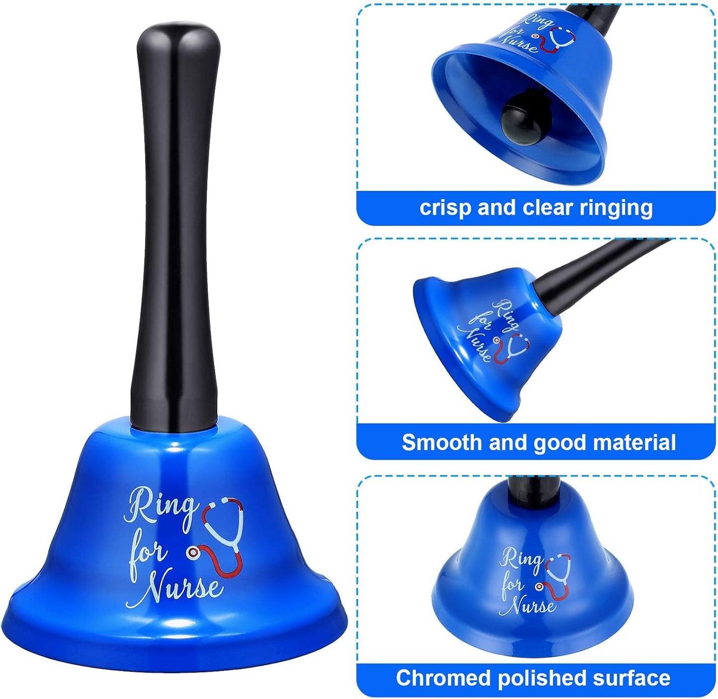 2 Pieces Ring for Nurse Bell Nurse Hand Call Bell Patient Alerting Bell Hand Ringing Alarm for Calling Attention Care Assistance Emergency - Image 2