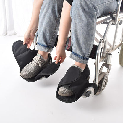 2PCS Wheelchair Shoe Holders, Oxford Wheelchair Anti-Fall Restraint Shoes Support with Fixed Straps for Elderly Patient Recovery - Image 2