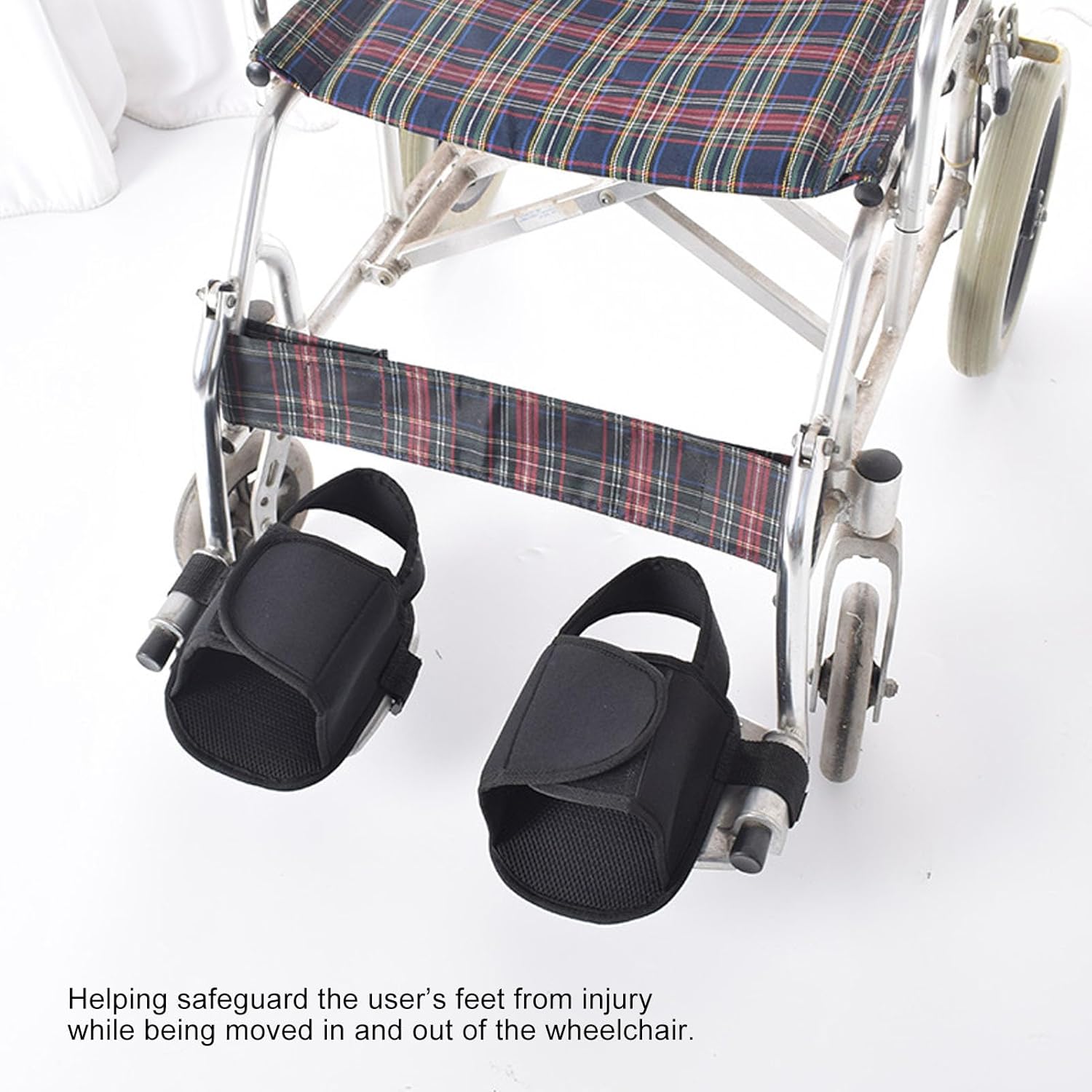 2PCS Wheelchair Shoe Holders, Oxford Wheelchair Anti-Fall Restraint Shoes Support with Fixed Straps for Elderly Patient Recovery - Image 3
