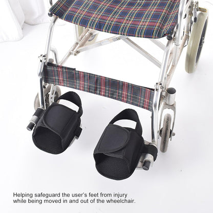 2PCS Wheelchair Shoe Holders, Oxford Wheelchair Anti-Fall Restraint Shoes Support with Fixed Straps for Elderly Patient Recovery - Image 3