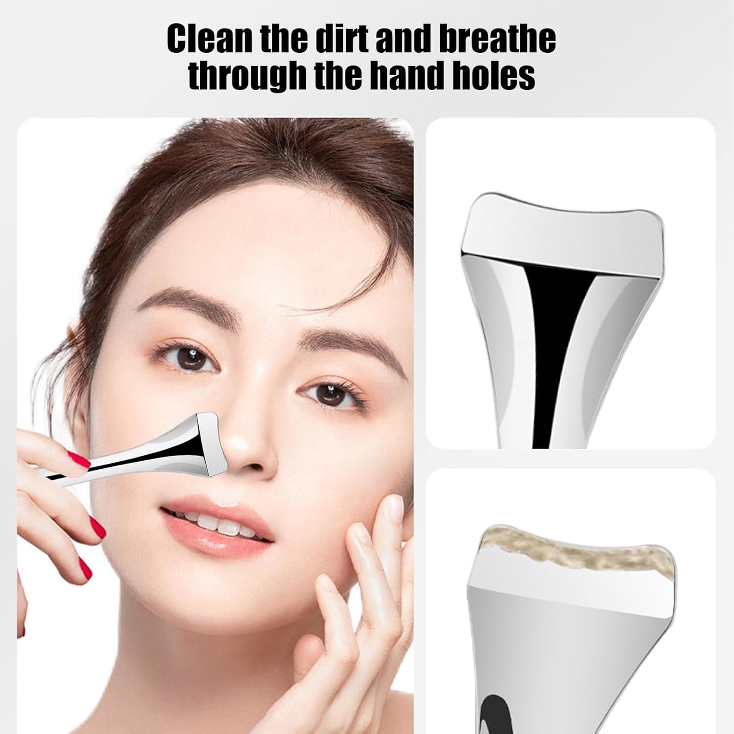 Blackhead Remover Tools, Pore Spatula, Nose Pore Scraper Manual Blackhead Squeezing Tool, Face Spatula for Men and Women - Image 4
