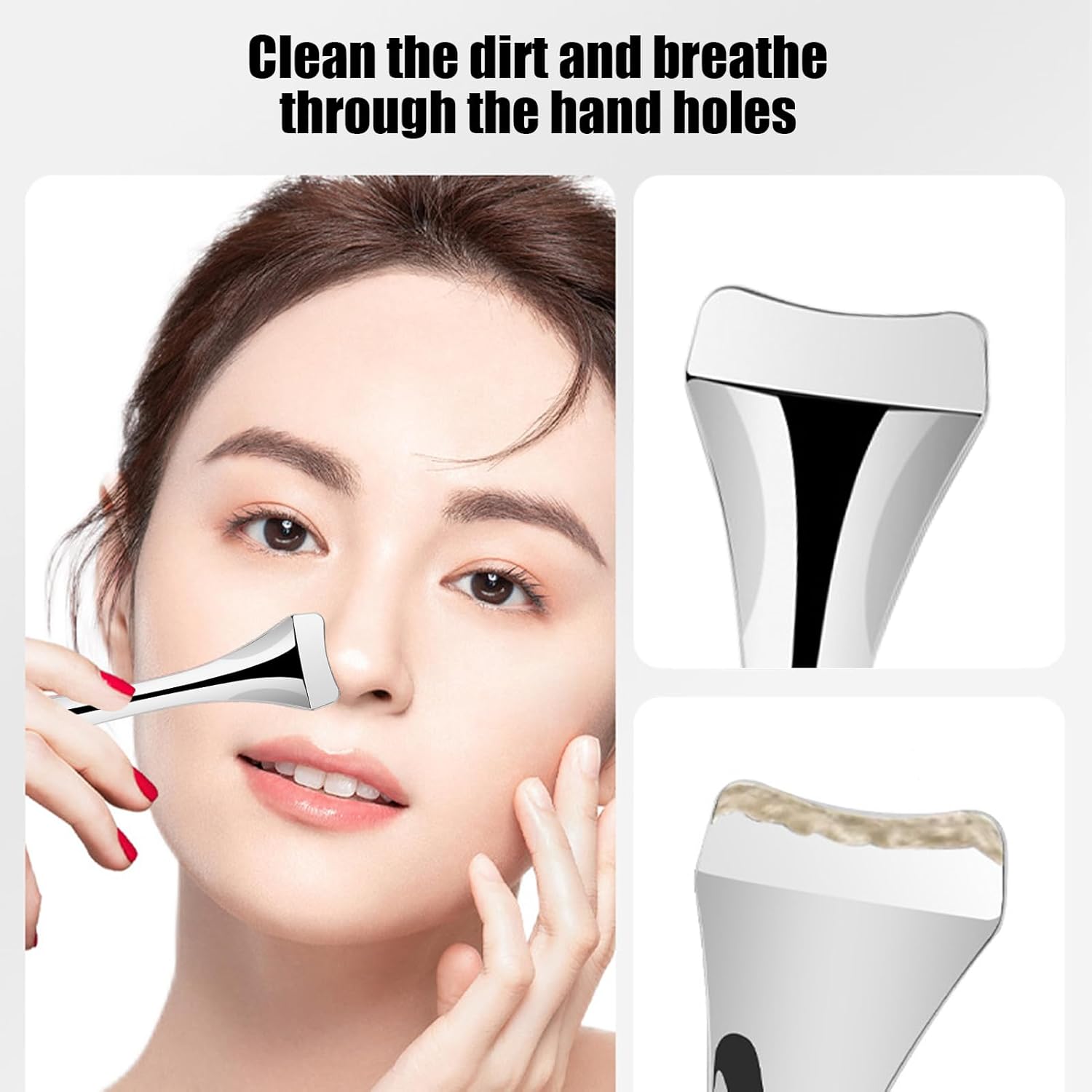 Blackhead Remover Tools, Pore Spatula, Nose Pore Scraper Manual Blackhead Squeezing Tool, Face Spatula for Men and Women - Image 4