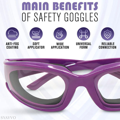 Onion Cutting Goggles Safety Glasses for Women - 2Pcs Onion Goggles for Women Dust Goggles Adult Airsoft Eye Protection Glasses - Kitchen Accessories purple onions Eye Goggles for Dust Protection - Image 4