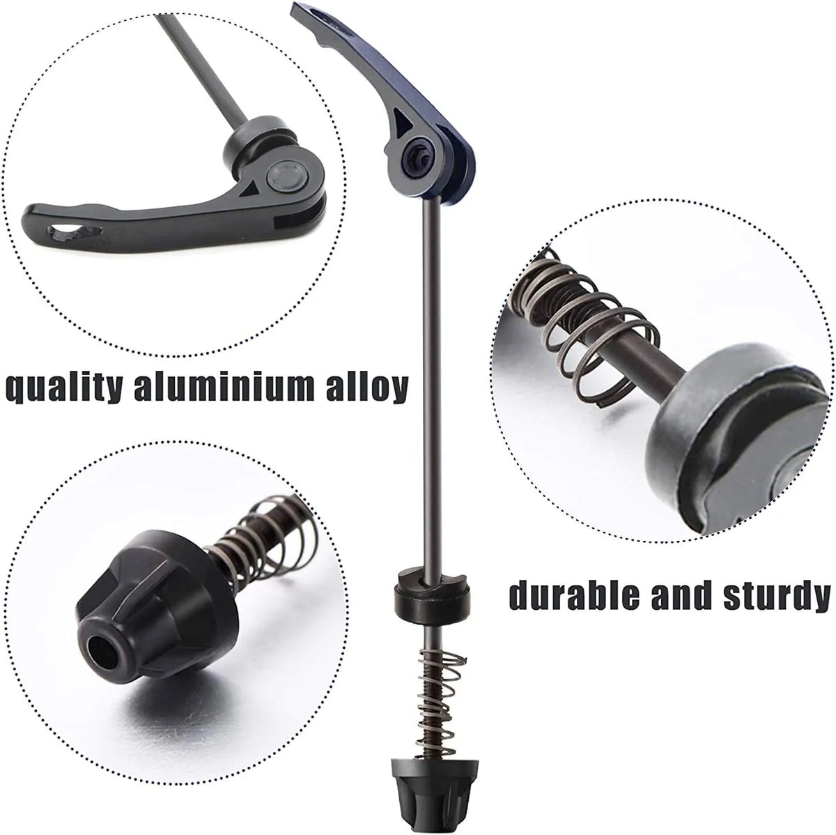 Road Mountain Bicycle MTB Wheel Hub Front and Rear Skewers Quick Release Skewer Clip Bolt Lever Axle QR 145/180 mm, a Pair - Image 2