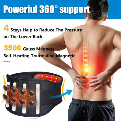 Heating Magnetic Therapy Back Brace Support Belt for Men Women, for Sciatica, Herniated Disc, Scoliosis Back Pain Relief - XXL1 - Image 4