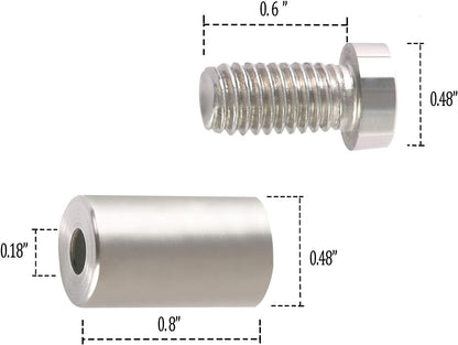 Standoff Screws for Wall Mount Acrylic Picture Frame Hardware 1/2" x 1" Aluminum Silver Finish Nails for Acrylic Glass Sign Holder 4 Pcs - Image 3