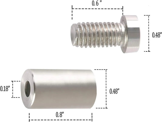 Standoff Screws for Wall Mount Acrylic Picture Frame Hardware 1/2" x 1" Aluminum Silver Finish Nails for Acrylic Glass Sign Holder 4 Pcs - Image 3