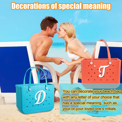 Letter Charms for Bogg Bag，Alphabet Lettering Accessories Charms Compatible with Bogg Bag Original All Models, Insert Decorative Letter for Handbag Beach Tote Bag A - Image 3
