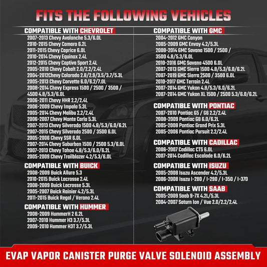 214-1680 Vapor Canister Purge Solenoid Valve Compatible with Buick Chevy Cadillac Pontiac GMC Saturn Replace 911-032 12597341 12597567 12570469 12581349 - Image 2