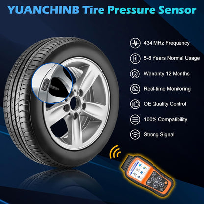 68249197AA TPMS Sensor Dodger RAM, 4-Pack 434MHz Tire Pressure Monitoring System Sensors Compatible with 2014-2018 Dodge Ram 1500 2500 3500 Jeep Cherokee Replaces 68239720AA 68157568AA - Image 3