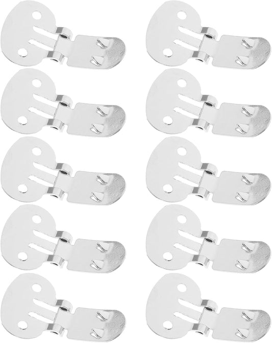 10pcs Shoe Clips for Diy Crafts: Stainless Steel Flat Blank Shoe Embellishments for Decoration Silver (1.25 X 0.78 Inch)