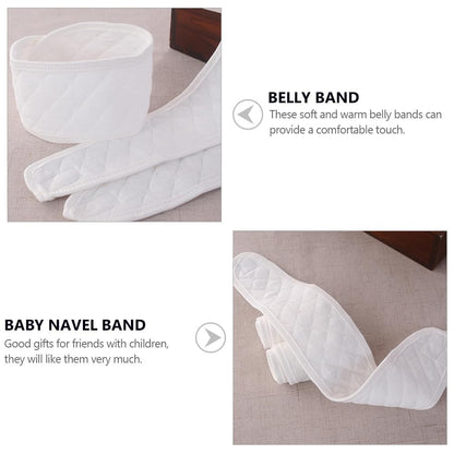 6pcs Cotton Baby Belly Band Infant Umbilical Cord Soft Newborn Navel Belt (White) - Image 4