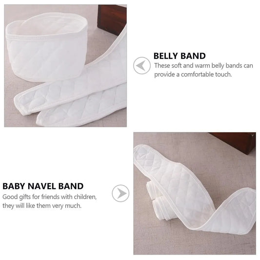 6pcs Cotton Baby Belly Band Infant Umbilical Cord Soft Newborn Navel Belt (White) - Image 4