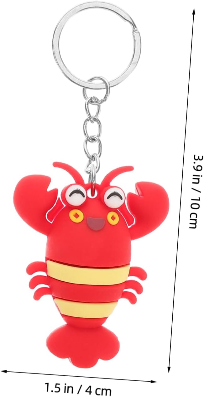 10pcs Simulation Sea Animals Keychains Cute Cartoon Lobster Key Pendant Decor for Bags Backpacks and Phones Fun Party Favors for Boys - Image 2